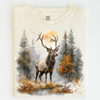 Retro Bull Elk Wilderness Scene Shirt - Printed On Comfort Colors by Madi Moosh