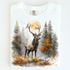 Retro Bull Elk Wilderness Scene Shirt - Printed On Comfort Colors by Madi Moosh