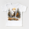 Retro Elk Watercolor Nature Scene Shirt - Kids Tee by Madi Moosh