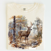 Retro White Tail Deer Shirt - Printed On Comfort Colors by Madi Moosh