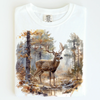 Retro White Tail Deer Shirt - Printed On Comfort Colors by Madi Moosh