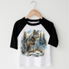 Retro Wolf Watercolor Nature Scene Shirt - Kids Tee by Madi Moosh