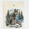 Retro Winter Wolf Mountain Shirt - Printed On Comfort Colors by Madi Moosh