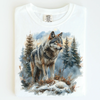 Retro Winter Wolf Mountain Shirt - Printed On Comfort Colors by Madi Moosh