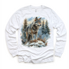 Retro Wolf Watercolor Nature Scene Shirt - Kids Tee by Madi Moosh