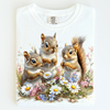 Retro Spring squirrels And Daisies Shirt - Printed On Comfort Colors by Madi Moosh