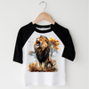 Retro Lion Jungle Watercolor Nature Scene Shirt - Kids Tee by Madi Moosh