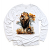 Retro Lion Jungle Watercolor Nature Scene Shirt - Kids Tee by Madi Moosh