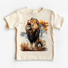 Retro Lion Jungle Watercolor Nature Scene Shirt - Kids Tee by Madi Moosh
