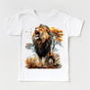 Retro Lion Jungle Watercolor Nature Scene Shirt - Kids Tee by Madi Moosh