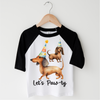 Let's Paw-ty Dachshund Birthday Shirt - Kids Dog Birthday Tee by Madi Moosh
