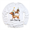 Let's Paw-ty Dachshund Birthday Shirt - Kids Dog Birthday Tee by Madi Moosh