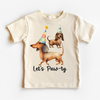 Let's Paw-ty Dachshund Birthday Shirt - Kids Dog Birthday Tee by Madi Moosh