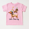 Let's Paw-ty Dachshund Birthday Shirt - Kids Dog Birthday Tee by Madi Moosh