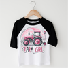 Farm Girl Pink Tractor Shirt - Girls Tractor Shirt by Madi Moosh