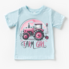 Farm Girl Pink Tractor Shirt - Girls Tractor Shirt by Madi Moosh