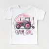Farm Girl Pink Tractor Shirt - Girls Tractor Shirt by Madi Moosh