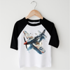 Retro US Military Fighter Jet Shirt - Watercolor Airplane Tee by Madi Moosh