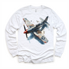 Retro US Military Fighter Jet Shirt - Watercolor Airplane Tee by Madi Moosh