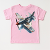 Retro US Military Fighter Jet Shirt - Watercolor Airplane Tee by Madi Moosh