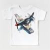 Retro US Military Fighter Jet Shirt - Watercolor Airplane Tee by Madi Moosh