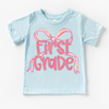 Girls 1st Grade Bow Back To School Shirt - First Day Of School Tee by Madi Moosh