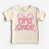 Girls 1st Grade Bow Back To School Shirt - First Day Of School Tee by Madi Moosh