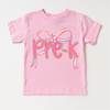 Girls Pre-K Bow Back To School Shirt - First Day Of School Tee by Madi Moosh