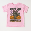 Feral Girl Halloween Shirt - Halloween Raccoon Tee by Madi Moosh