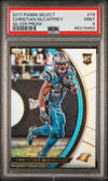 Graded 2017 Panini Select Christian McCaffrey #74 Silver Prizm Rookie RC Football Card PSA 9 Mint