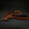 The "Maximus" collar 2.5 inch wide black & silver by Bestia Dog Gear