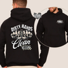 Mens Dirty hands clean money Front/Back hoodie by Madness & Mayhem LLC