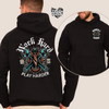 Mens work hard play harder front/back hoodie by Madness & Mayhem LLC