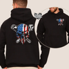 Mens Flag skull front/back hoodie by Madness & Mayhem LLC