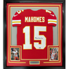 Framed Autographed/Signed Patrick Mahomes 35x39 Kansas City Chiefs Red Authentic Elite Football Jersey Fanatics COA