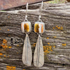 Polychrome Turquoise Feather Earrings | Sterling Silver Dangle Earrings | Handmade in Durango Colorado by mend metalworks