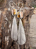 Polychrome Turquoise Feather Earrings | Sterling Silver Dangle Earrings | Handmade in Durango Colorado by mend metalworks