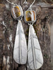 Polychrome Turquoise Feather Earrings | Sterling Silver Dangle Earrings | Handmade in Durango Colorado by mend metalworks