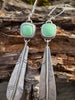 Australian Variscite Feather Earrings | Sterling Silver Dangle Earrings | Handmade in Durango Colorado by mend metalworks