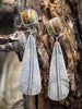 Polychrome Turquoise Feather Stud Earrings | Sterling Silver Dangle Earrings | Handmade in Durango Colorado by mend metalworks