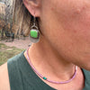 Sonoran Gold Turquoise Disc Earrings | Sterling Silver Dangle Earrings | Handmade in Durango Colorado by mend metalworks