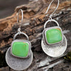 Sonoran Gold Turquoise Disc Earrings | Sterling Silver Dangle Earrings | Handmade in Durango Colorado by mend metalworks