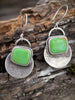 Sonoran Gold Turquoise Disc Earrings | Sterling Silver Dangle Earrings | Handmade in Durango Colorado by mend metalworks