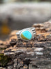 Turquoise Ring Size 9 | Sterling Silver Pattern Wire Band Ring | Handmade in Durango Colorado by mend metalworks