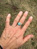 Turquoise Ring Size 9 | Sterling Silver Pattern Wire Band Ring | Handmade in Durango Colorado by mend metalworks