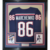 Framed Autographed/Signed Kirill Marchenko 35x39 Columbus Blue Hockey Jersey JSA COA by Hall of Fame Sports Memorabilia