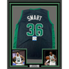 Framed Autographed/Signed Marcus Smart 35x39 Boston Black Basketball Jersey Beckett BAS COA