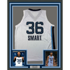 Framed Autographed/Signed Marcus Smart 35x39 Memphis White Basketball Jersey Beckett BAS COA