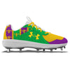 "Mardi Gras" Under Armour Yard Low MT Cleats by Stadium Custom Kicks