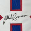 Framed Autographed/Signed Mark Bavaro 35x39 New York Blue Football Jersey JSA COA